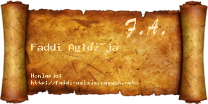 Faddi Aglája névjegykártya